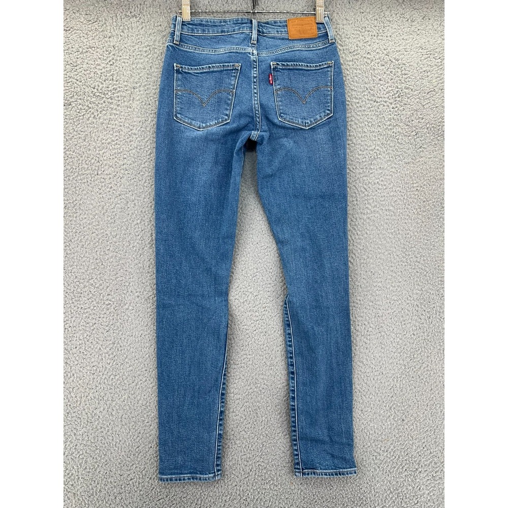 Levis Premium Jeans Womens 26 721 High Rise Skinny Light Wash Stretch Distressed - Picture 2 of 15